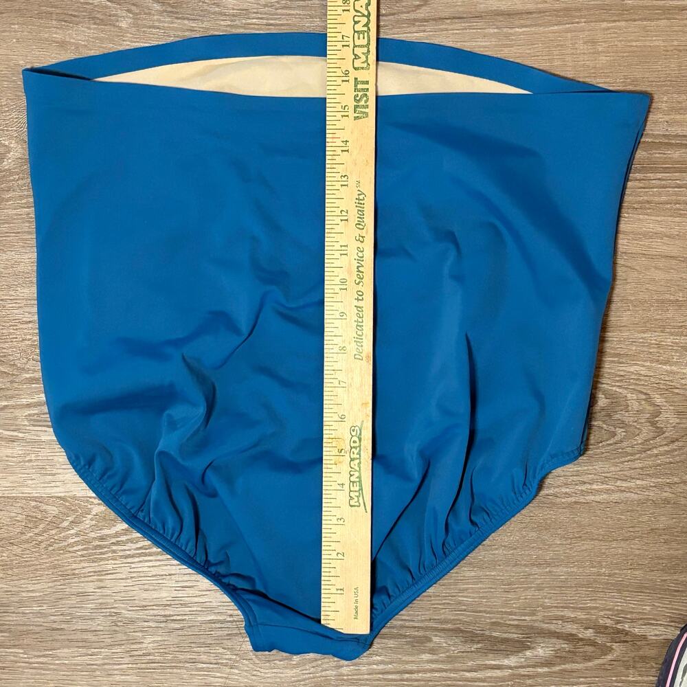 Lands’ End Plus Size Tankini Set 18W 20W Blue Aqua Molded Cup Swim Top Bottom - Picture 7 of 14